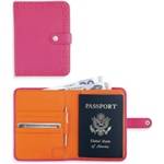 Портмоне/футляр для паспорта Cross AC209-7A с ручкой,женск (розово-оранж. натур кожа)12х14х1,5